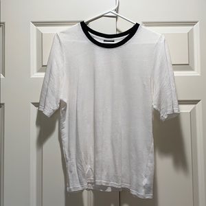 Black-Collared White T-Shirt